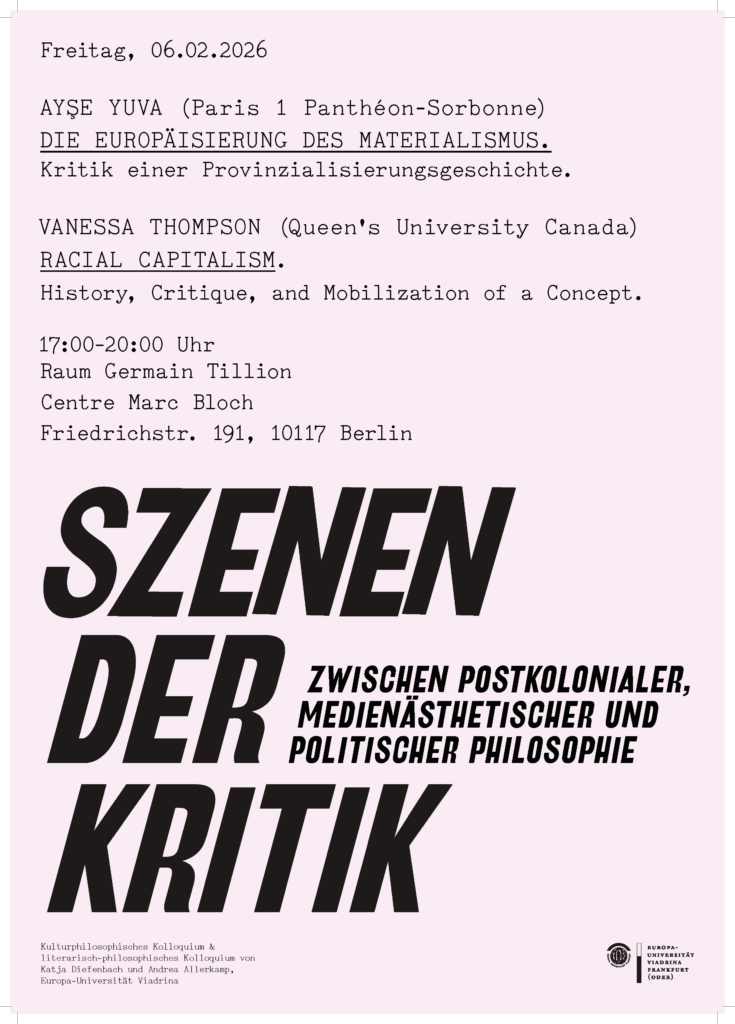 Szenen der Kritik – Zwischen postkolonialer, medienästhetischer und polititischer Philosophie